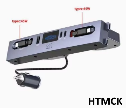 Usb Hub Type C - Multi-poort autolader hub, dubbele 45W Type-C