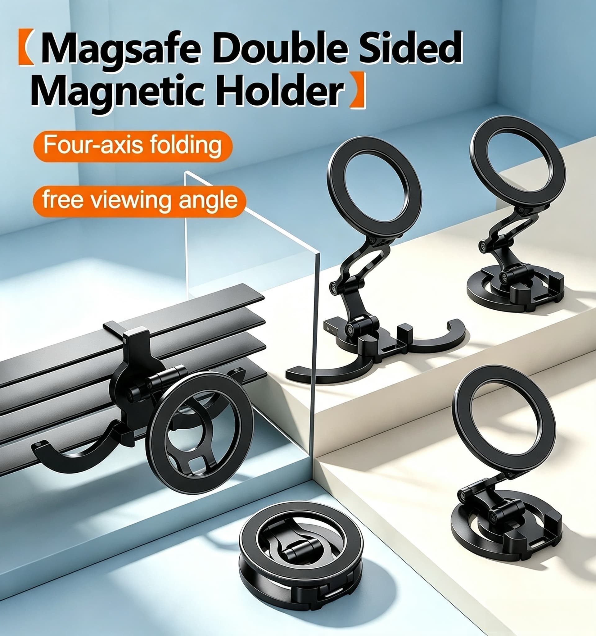 Tablet Stand Adjustable - Dubbelzijdige Magsafe Telefoonstandaard Tripod 360 °