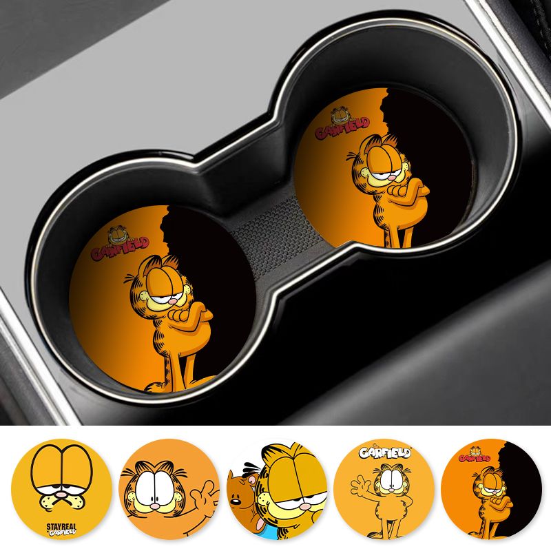 Tablet Accessories For Car - Cartoon Garfield Car Cup Coaster Universele