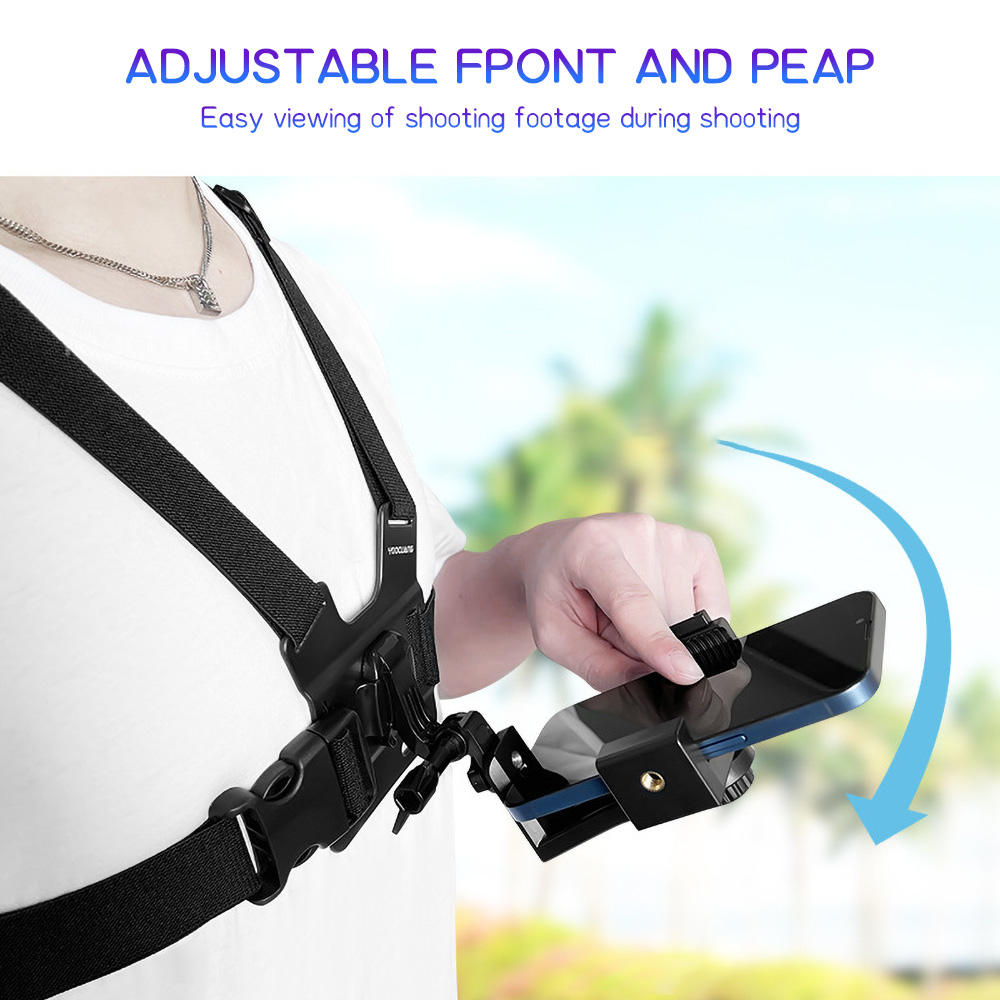 Tablet Stand Adjustable - Borstmontage Telefoonriemhouder Verstelbare elastische borsttelefoonbeugel 360