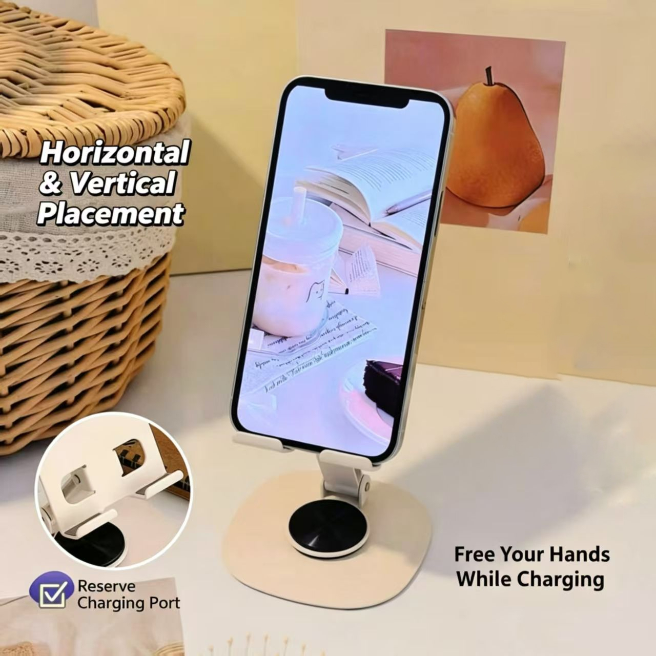 Crèmekleurige draagbare bureau - Tablet Stand Adjustable recensie en prijs